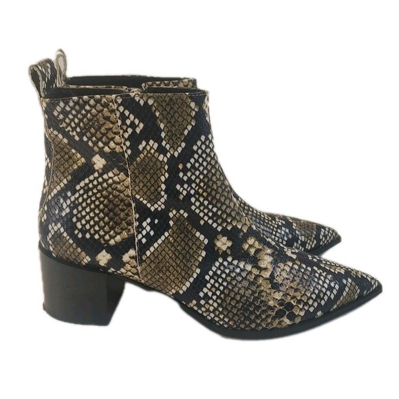 Everlane The Boss Boot Snakeskin Print Zip Leather Size 9.5 Made In Italy - Picture 5 of 10